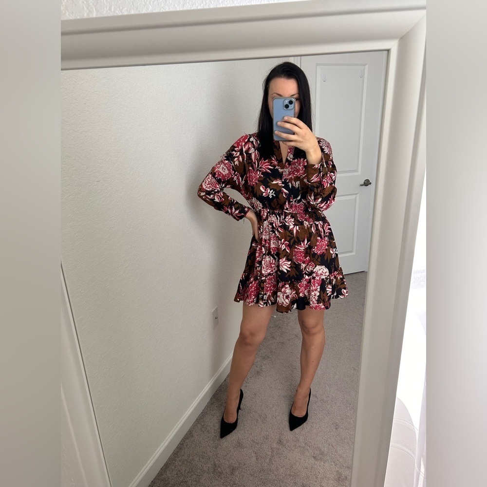 Zara Mini Floral Print Dress NWT - Picture 2 of 13
